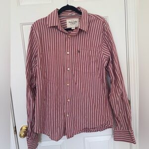Abercrombie & Fitch men’s muscle button down striped shirt